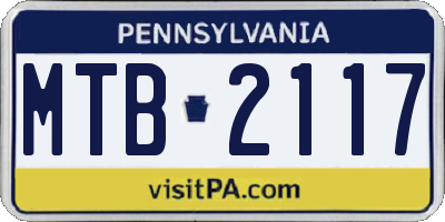 PA license plate MTB2117