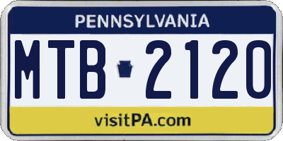 PA license plate MTB2120