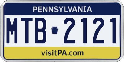 PA license plate MTB2121