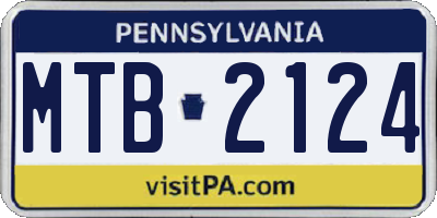 PA license plate MTB2124