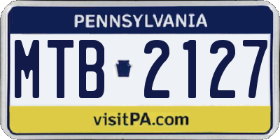 PA license plate MTB2127