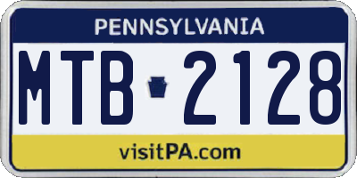PA license plate MTB2128