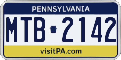 PA license plate MTB2142