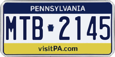 PA license plate MTB2145