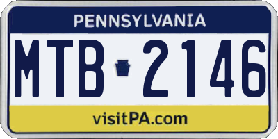PA license plate MTB2146