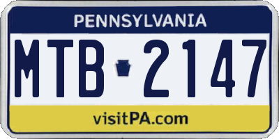 PA license plate MTB2147