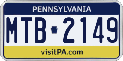 PA license plate MTB2149