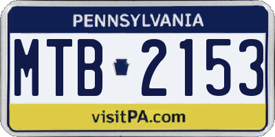 PA license plate MTB2153
