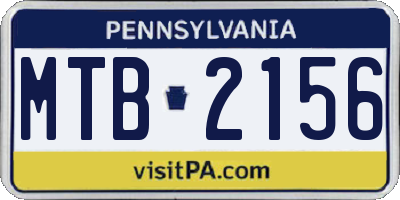 PA license plate MTB2156