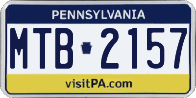 PA license plate MTB2157