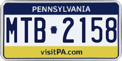 PA license plate MTB2158