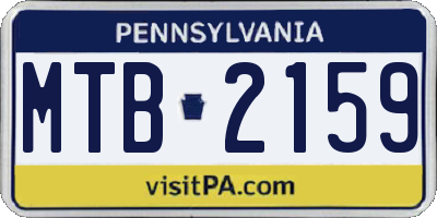 PA license plate MTB2159