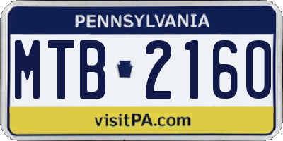 PA license plate MTB2160