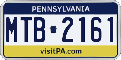 PA license plate MTB2161