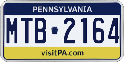 PA license plate MTB2164