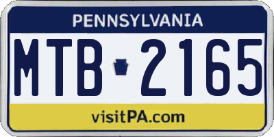PA license plate MTB2165