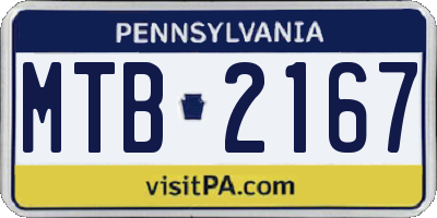 PA license plate MTB2167