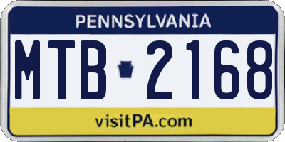 PA license plate MTB2168
