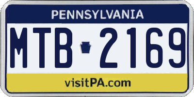 PA license plate MTB2169