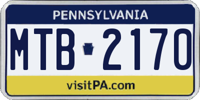 PA license plate MTB2170