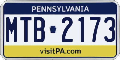 PA license plate MTB2173