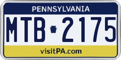 PA license plate MTB2175