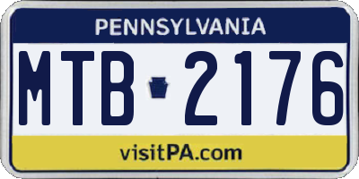 PA license plate MTB2176
