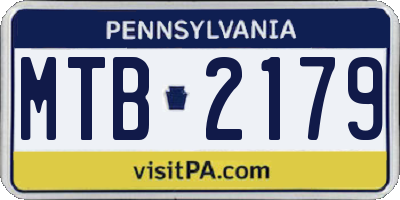 PA license plate MTB2179