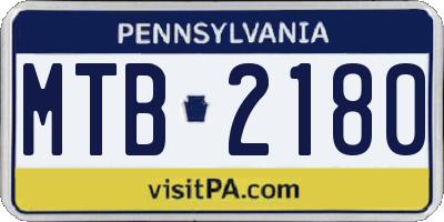 PA license plate MTB2180