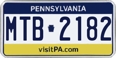 PA license plate MTB2182