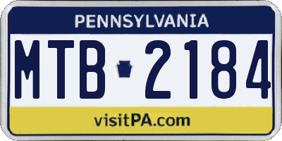 PA license plate MTB2184
