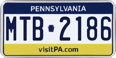PA license plate MTB2186