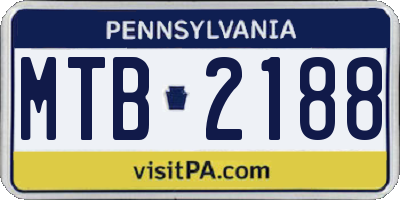 PA license plate MTB2188