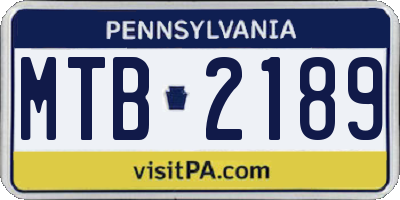 PA license plate MTB2189