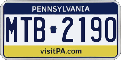 PA license plate MTB2190