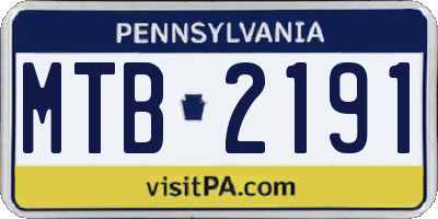 PA license plate MTB2191