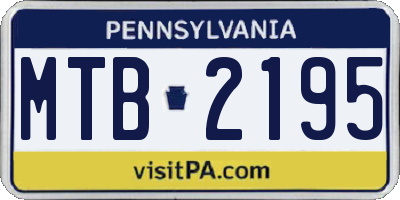 PA license plate MTB2195