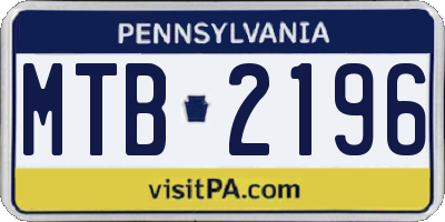 PA license plate MTB2196