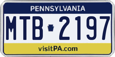 PA license plate MTB2197