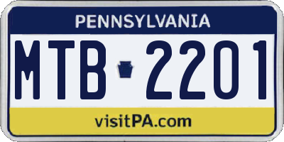 PA license plate MTB2201