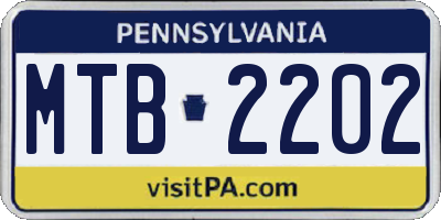 PA license plate MTB2202