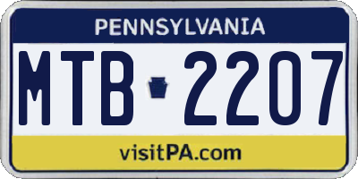 PA license plate MTB2207