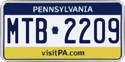 PA license plate MTB2209