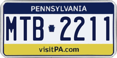 PA license plate MTB2211