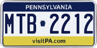 PA license plate MTB2212