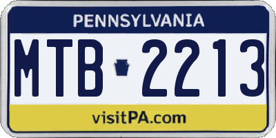 PA license plate MTB2213