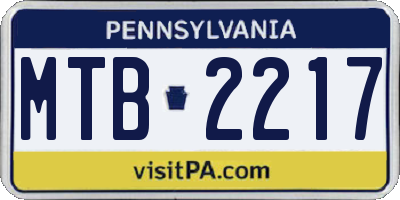 PA license plate MTB2217