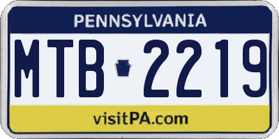 PA license plate MTB2219