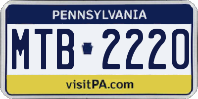 PA license plate MTB2220