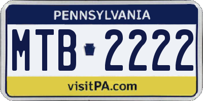 PA license plate MTB2222